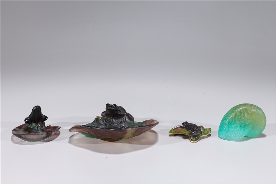 Group of four Daum Nancy glass