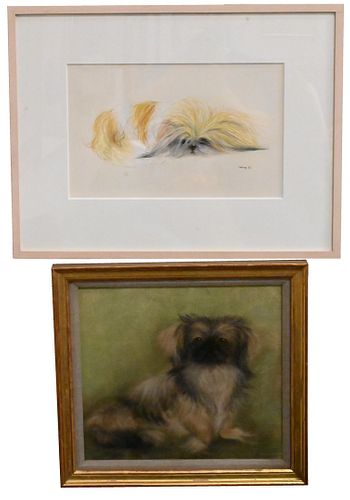 GROUP OF FOUR DOG PAINTINGSGroup of