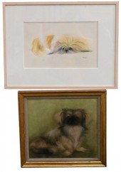 GROUP OF FOUR DOG PAINTINGSGro