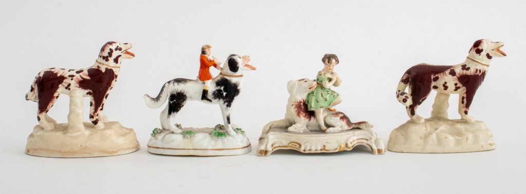 GROUP OF FOUR EARLY STAFFORDSHIRE
