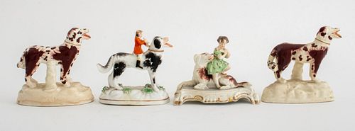 GROUP OF FOUR EARLY STAFFORDSHIRE