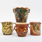 GROUP OF FOUR EARTHENWARE VESS