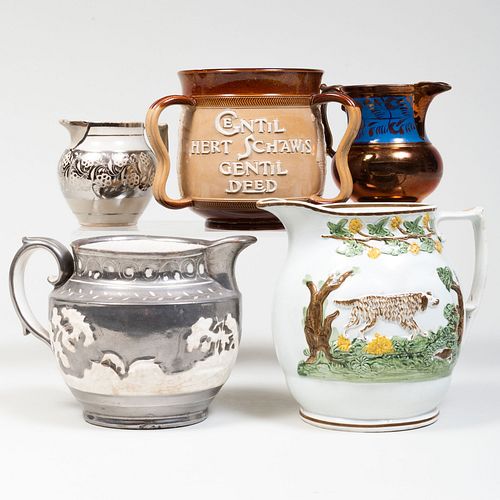 GROUP OF FOUR ENGLISH PITCHERS