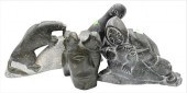 GROUP OF FOUR ESKIMO CARVED SC