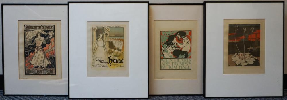 GROUP OF FOUR FRAMED ART NOUVEAU TO