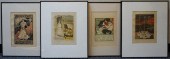 GROUP OF FOUR FRAMED ART NOUVE