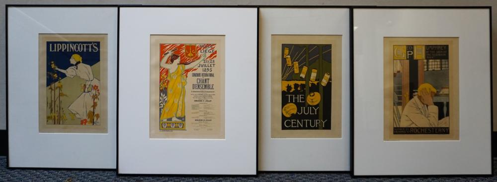 GROUP OF FOUR FRAMED ART NOUVEAU TO