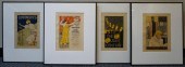 GROUP OF FOUR FRAMED ART NOUVE