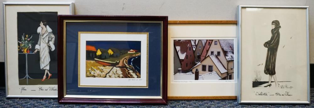 GROUP OF FOUR FRAMED ARTWORKS