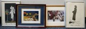 GROUP OF FOUR FRAMED ARTWORKS