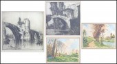 GROUP OF FOUR FRAMED ETCHINGS: