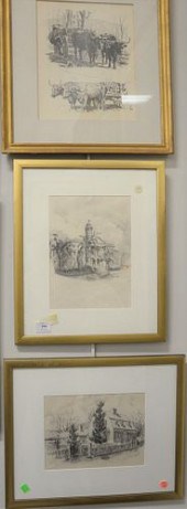 GROUP OF FOUR FRAMED PIECES TO