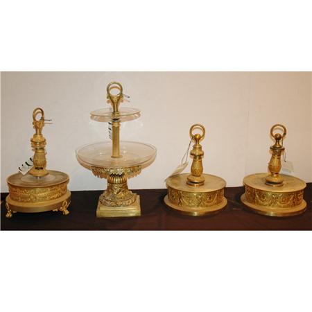 Group of Four Gilt-Bronze and