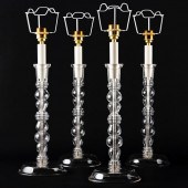 GROUP OF FOUR GLASS CANDLESTIC