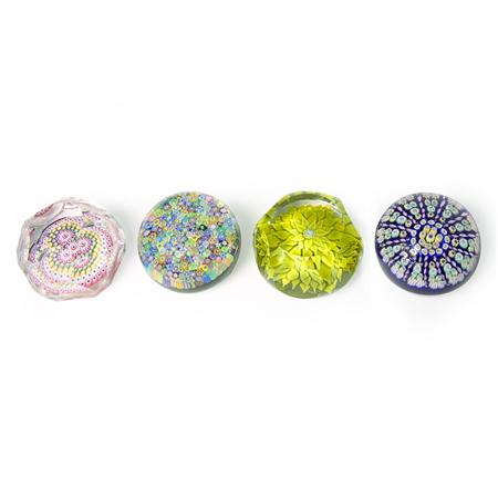 Group of Four Glass Paperweights