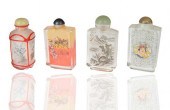GROUP OF FOUR GLASS SNUFF BOTT