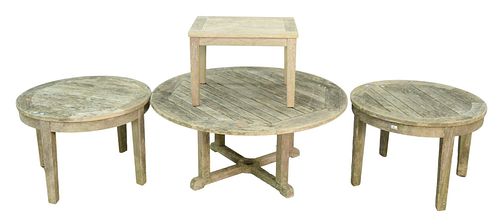 GROUP OF FOUR GLOSTER TEAK TABLES