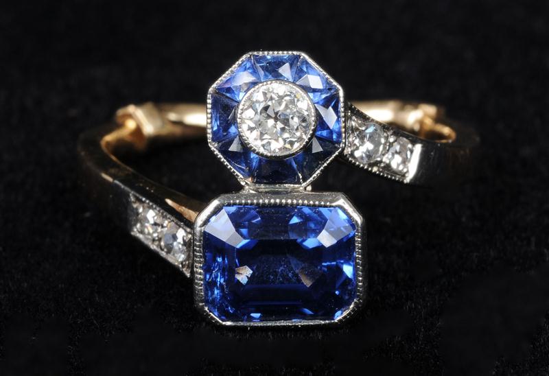 GROUP OF FOUR GOLD AND GEM-SET