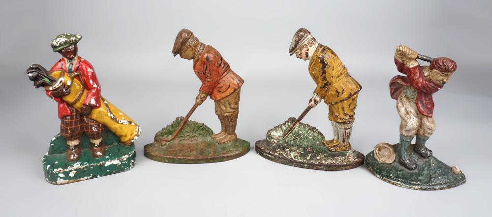 GROUP OF FOUR GOLFER CAST IRON