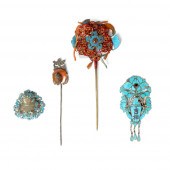 GROUP OF FOUR HAIR ORNAMENTS
Q