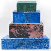 GROUP OF FOUR HARDSTONE TABLE