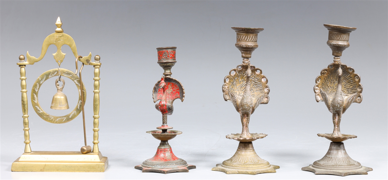 Group of four Indian brass