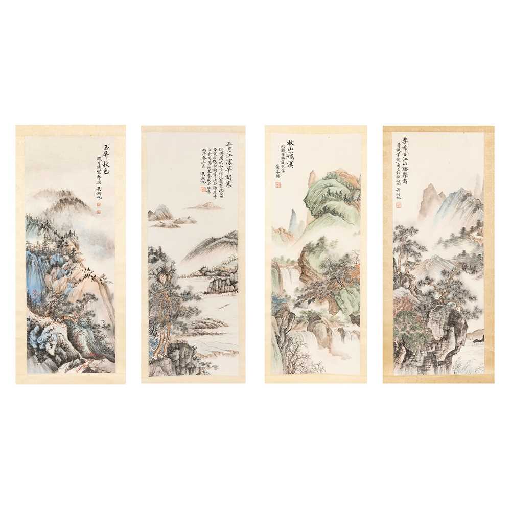 GROUP OF FOUR INK SCROLL
