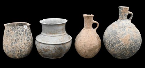 GROUP OF FOUR IRANIAN POTTERY