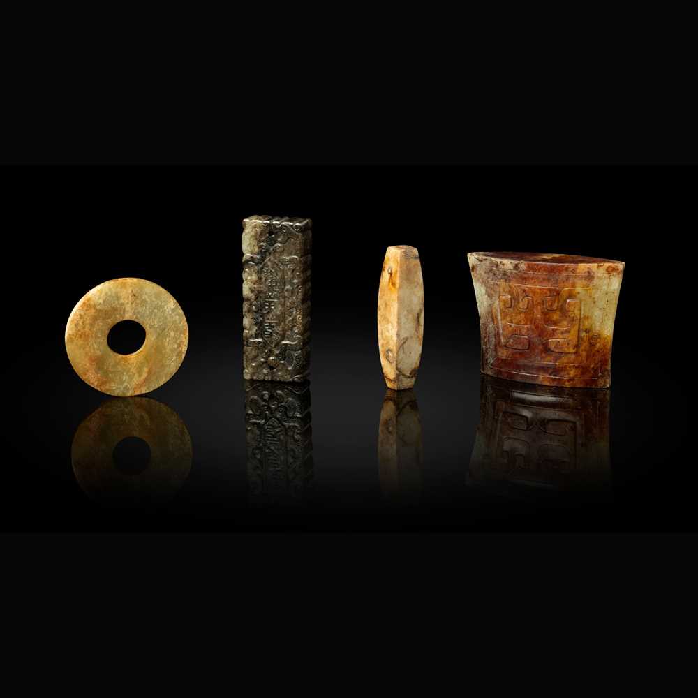 GROUP OF FOUR JADE ORNAMENTS HAN TO
