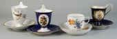 GROUP OF FOUR KPM CUPS AND SAU