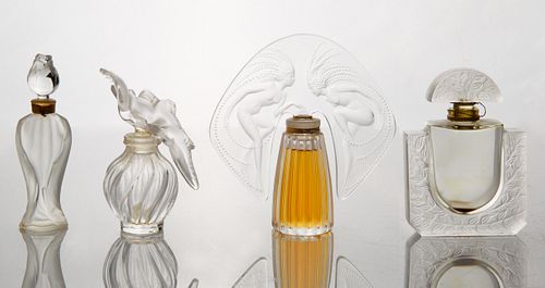 GROUP OF FOUR LALIQUE STYLE PERFUME