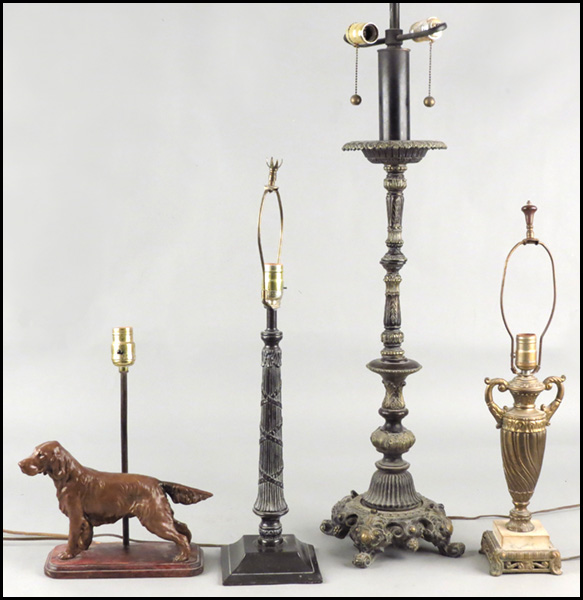 GROUP OF FOUR LAMPS. Condition: