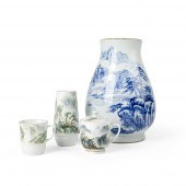 GROUP OF FOUR LANDSCAPE CERAMI