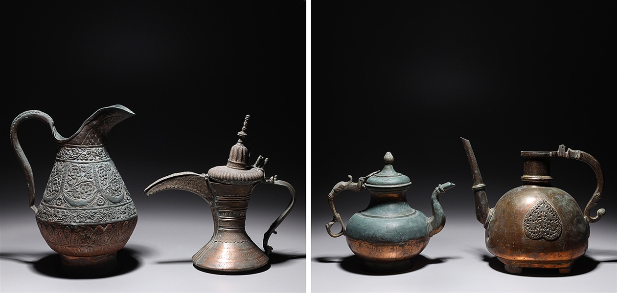 Group of four large antique