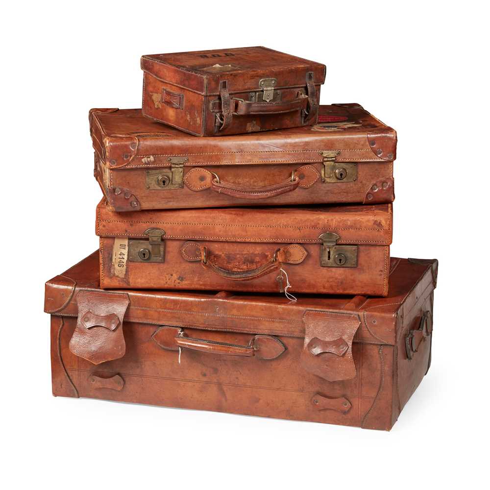 GROUP OF FOUR LEATHER TRAVEL