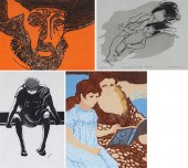 Group of four lithographs incl