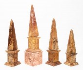 GROUP OF FOUR MARBLE AND STONE