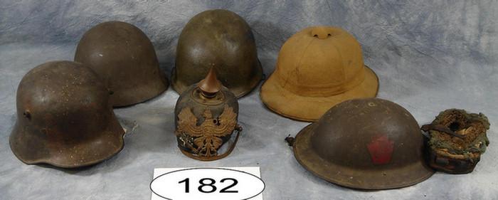 Group of four metal olive drab