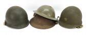 GROUP OF FOUR MILITARY HELMETS