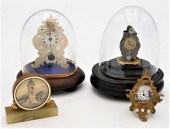 GROUP OF FOUR MINIATURE CLOCKS