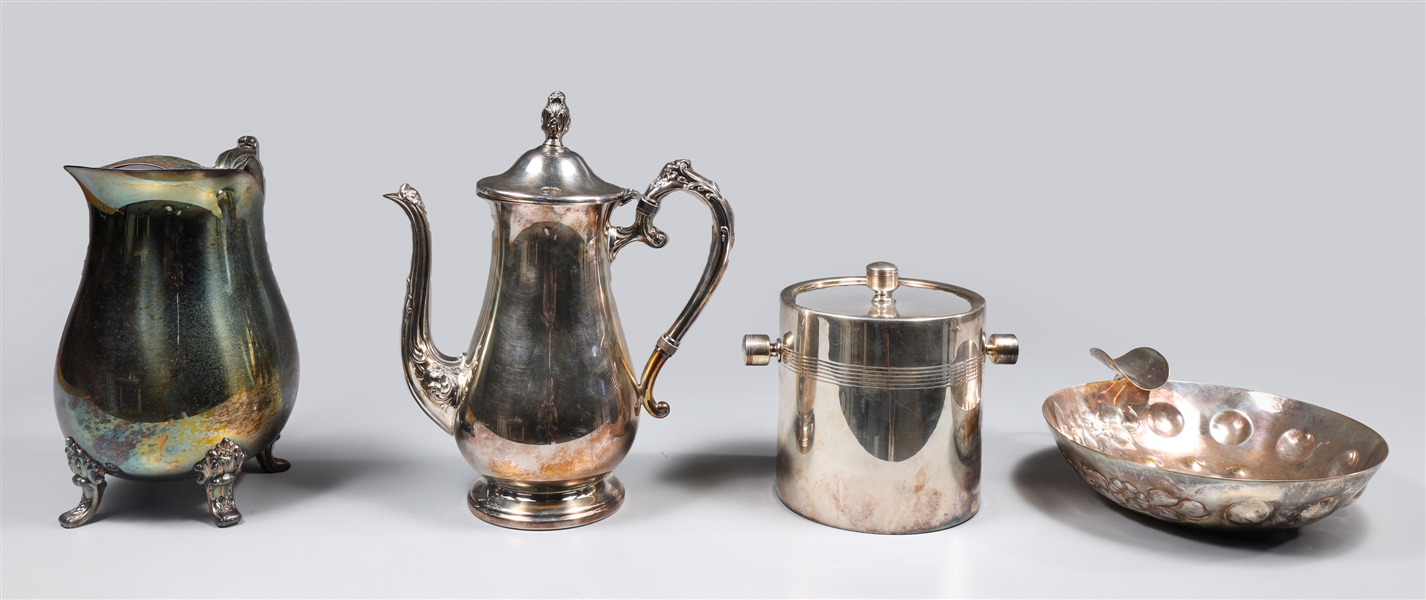Group of four mix silver plate