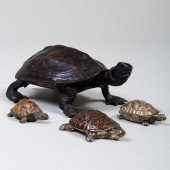 GROUP OF FOUR MODELS OF TURTLE