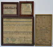 GROUP OF FOUR NEEDLEWORK SAMPL