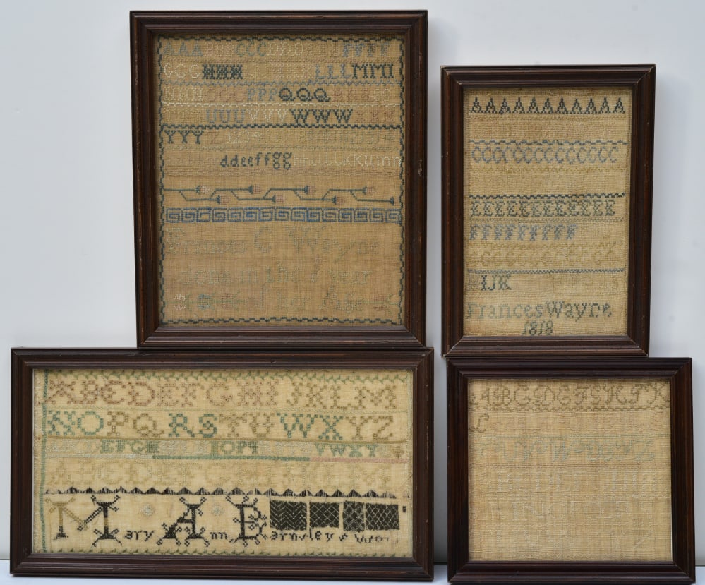 GROUP OF FOUR NEEDLEWORK