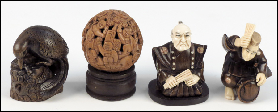 GROUP OF FOUR NETSUKE. Condition: