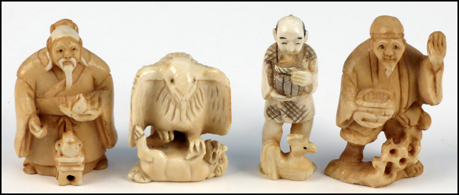 GROUP OF FOUR NETSUKE. Condition: