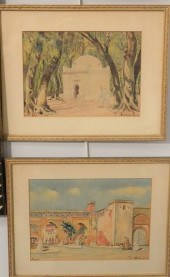 GROUP OF FOUR ORIENTALIST WATE