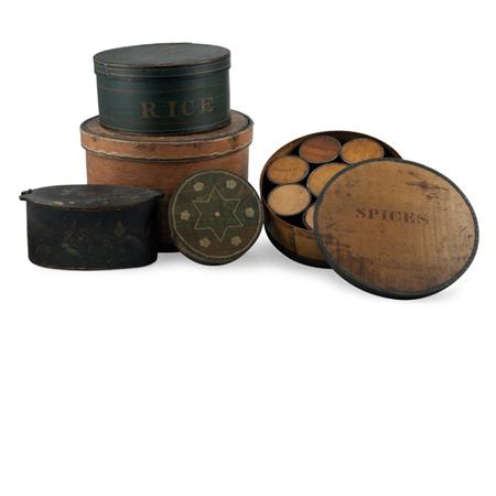 Group of Four Painted Bentwood