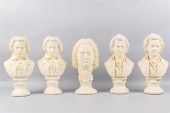 GROUP OF FOUR PAINTED PLASTER