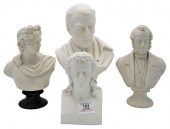 GROUP OF FOUR PARIAN PORCELAIN